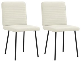Cadeiras de jantar 2 pcs veludo cor creme