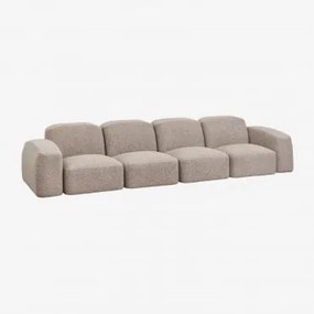 Sofá Modular Bastian De 4 Peças Bouclé Castanho Moca - Sklum