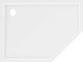 Mexen Flow base de duche pentagonal slim esquerda 100 x 90 cm, branco brilho - 46P109010L