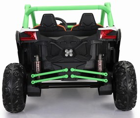 Carro elétrico para Crianças 24V 4x4 2 Lugares Buggy SR SUPER 66 Rodas de espuma EVA, Assento Couro Verde