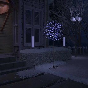 51267 vidaXL Árvore de Natal 200 LED flor cerejeira luz branco azulado 180cm