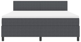Cama Box Spring com Colchão Cinza Escuro Super King Tecido de Veludo