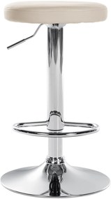 Banco de bar Ponte em couro sintético e com estrutura cromada 38,5 x 60-81 x 38,5 cm Creme