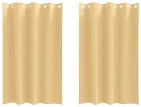 Cortinas com cortinas 2 pcs Bege 175 x 140 cm Poliéster