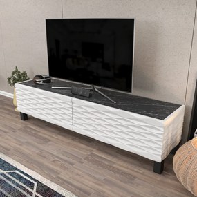 Móvel TV Lerze – Branco e Preto – 149,2x35x38 cm