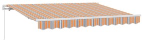 Toldo Retrátil Multicolorido e Laranja e Cinza e Azul e Branco