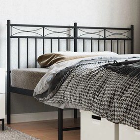 vidaXL Cabeceira de cama 160 cm metal preto