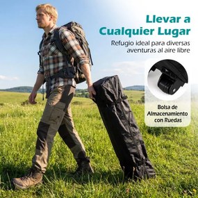 Tenda dobrável 3x3 m com 4 x Sacos de areia de montagem instantânea com 1 botão campismo, feiras, eventos e Saco com rodas Preta