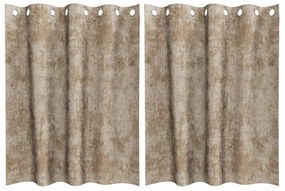 Cortinas de Veludo 2 Pçs com Ilhós Champagne 140x140 cm