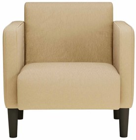 Poltrona com apoio de braços 54 cm tecido corduroy verde-claro