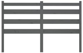 Cabeceira de cama 126x4x100 cm pinho maciço cinzento