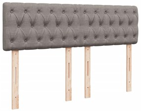 Cama com molas/colchão 140x200 cm tecido castanho-acinzentado