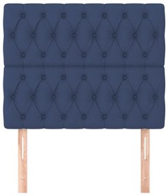 Cabeceira de cama 2 pcs tecido 90x7x78/88 cm azul