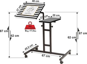 Secretária Ajustável Glen – Branco/Preto – Total: Largura 67 cm x Altu