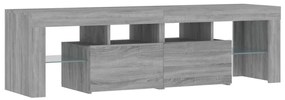 Móvel de TV com luzes LED 140x36,5x40 cm cinzento sonoma