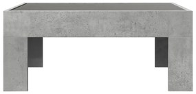 Mesa de centro luzes LED Infinity 70x50x30 cm cinzento cimento