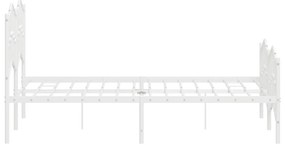 Estrutura de cama com cabeceira e pés 120x190 cm metal branco