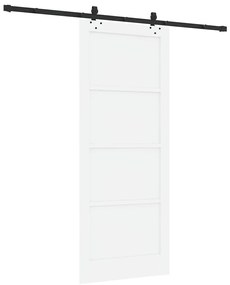 Porta Deslizante com Conjunto de Hardware 'ORKDAL'Branco Madeira de Pi
