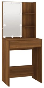 Conjunto toucador com LEDs madeira processada carvalho castanho