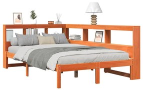 Cama com estante sem colchão 135x190 cm pinho maciço