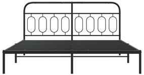 Estrutura de cama com cabeceira 183x213 cm metal preto