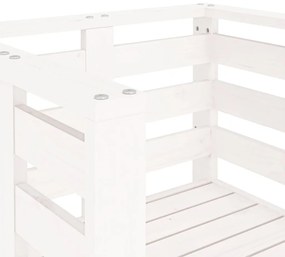 Cadeiras de jardim 2 pcs 61,5x53x71 cm pinho maciço branco