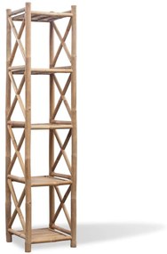 242493 vidaXL Estante de bambu quadrado com 5 níveis