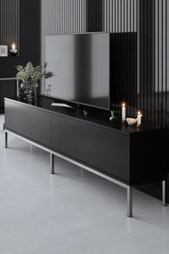 Conjunto de Mobiliário de Sala Lord – Preto e Prateado – TV Stand: 180