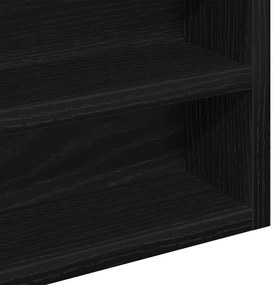 Armário Vitrine Preto Carvalho 60x8,5x58 cm Madeira Engenharia
