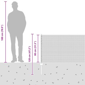 Cerca de Fio Soldado com 11 Postes em U Cinza 0.8x25 m Aço