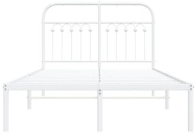 Estrutura de cama com cabeceira 120x190 cm metal branco