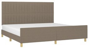 Cama sem colchão 200x200 cm tecido cinzento-acastanhado