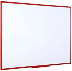 Bi-Office – Quadro Branco Não Magnético com Moldura Plástica Vermelha 90x60 cm
