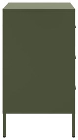 Mesa de cabeceira 36x39x68 cm aço verde-azeitona