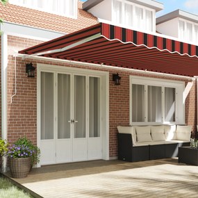 Toldo Retrátil Manual Laranja e Marrom 600x300 cm