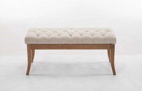 Banco Ramses em tecido com estrutura em antigo claro 46 x 100 x 38 cm Creme