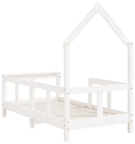 Estrutura de cama infantil 70x140 cm pinho maciço branco