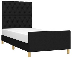 Estrutura de cama sem colchão 80x200 cm tecido preto