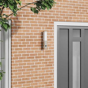 vidaXL Luz de Parede Externa com Sensor Prateada Aço Inoxidável IP44