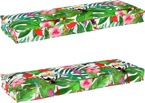 vidaXL Conjunto de Almofadas para Palete Floral 2 pcs Selva Tropical