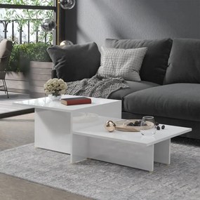 805573 vidaXL Mesa centro 111,5x50x33 cm madeira processada branco brilhante