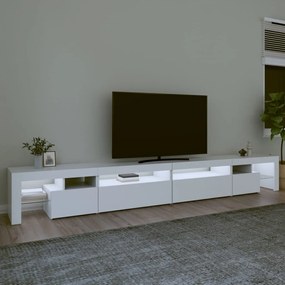 Móvel de TV com luzes LED 290x36,5x40 cm branco