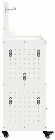 Carro de Ferramentas Branco 65 x 35 x 111 cm Metal