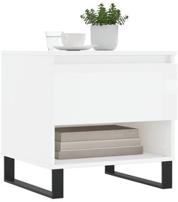 Mesas de centro 2pcs 50x46x50cm deriv. madeira branco brilhante