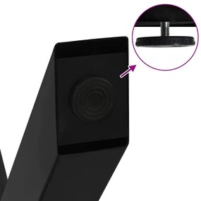 Pés para mesa de jantar em formato de X, 2 peças, preto, 90x (72-73) c