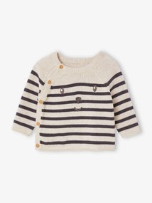 Camisola estilo marinheiro, em algodão, para bebé bege mesclado