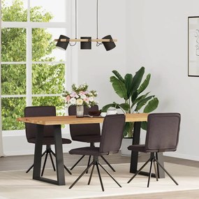 Cadeiras de jantar 4 pcs tecido castanho-escuro