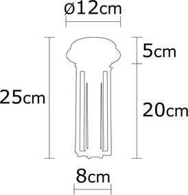 Chandelier Likya – Preto – Diâmetro 12 cm, Altura 25 cm