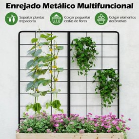 Floreeira elevada de jardim 79 x 35 x 138 cm com treliça Caixa para flores em madeira de abeto para terraço, pátio e varanda Natural