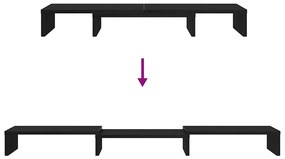 Suporte p/ monitor ajustável 80x24x10,5 cm carvalho preto